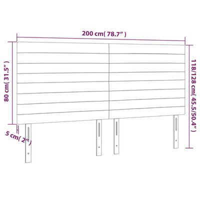 vidaXL Čelá postele 4 ks ružové 100x5x78/88 cm zamat