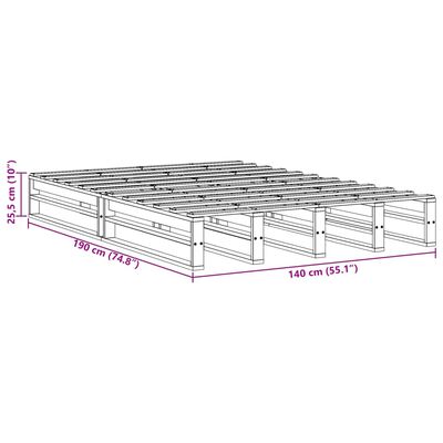 vidaXL Posteľ bez matraca 140x190 cm borovicový masív