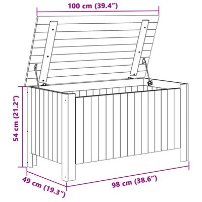 vidaXL Úložný box s vekom RANA biely 100x49x54 cm borovicový masív