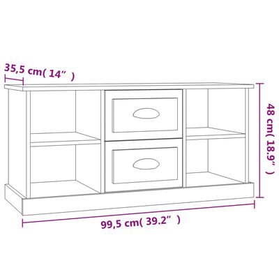 vidaXL TV skrinka čierna 99,5x35,5x48 cm spracované drevo