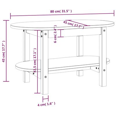 vidaXL Konferenčný stolík 80x45x45 cm borovicový masív