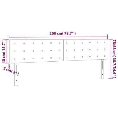 vidaXL Čelá postele 2 ks tmavozelený 100x5x78/88 cm zamat