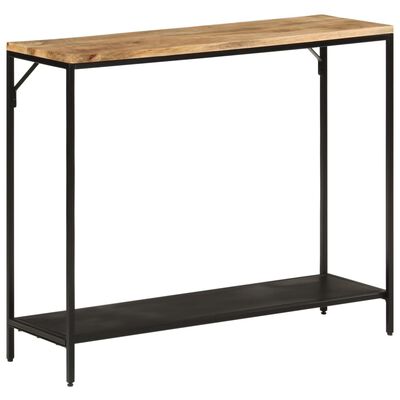 vidaXL Konzolový stolík 90x30x75 cm surové mangovníkové drevo a železo