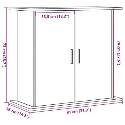 vidaXL Stojan na akvárium staré drevo 81x36x73 cm kompozitné drevo