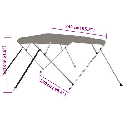 vidaXL 4-krídlová bimini strieška sivá 243x250x131 cm