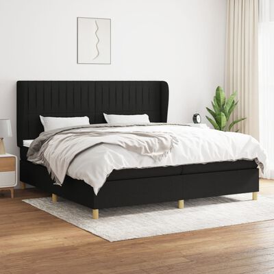 vidaXL Boxspring posteľ s matracom čierna 200x200 cm látka