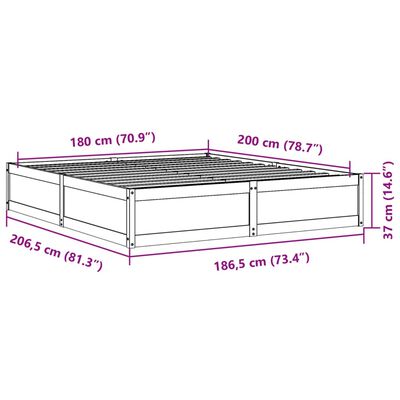 vidaXL Posteľ bez matraca voskovo hnedá 180x200 cm masívna borovica