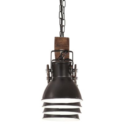 vidaXL Industriálna stropová lampa čierna mangovník E27