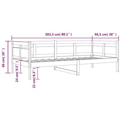 vidaXL Denná posteľ masívna borovica 90x200 cm