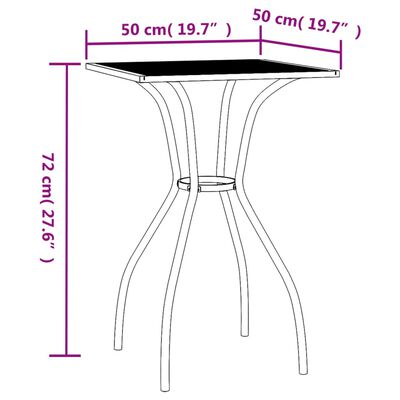 vidaXL Záhradný stôl antracitový 50x50x72 cm oceľová sieťovina