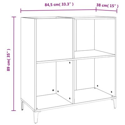 vidaXL Skrinka na platne sivá sonoma 84,5x38x48 cm kompozitné drevo