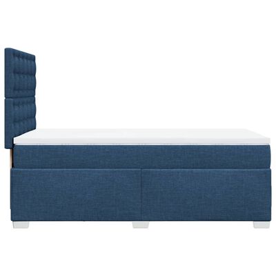 vidaXL Posteľný rám boxspring s matracom modrý 90x190 cm látka