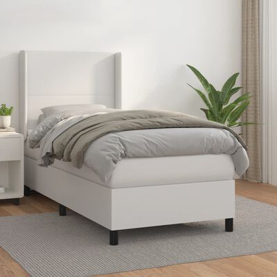 vidaXL Boxspring posteľ s matracom biela 80x200 cm umelá koža