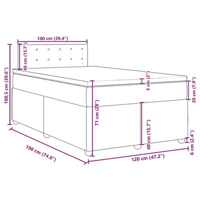 vidaXL Boxspring posteľ s matracom bledosivá 120x190 cm látka