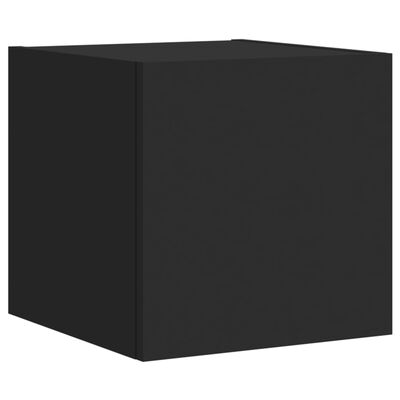 vidaXL 4-dielne TV nástenné skrinky s LED čierne kompozitné drevo