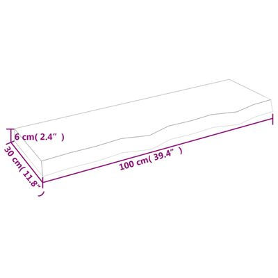 vidaXL Nástenná polica 100x30x(2-6) cm neošetrený dubový masív