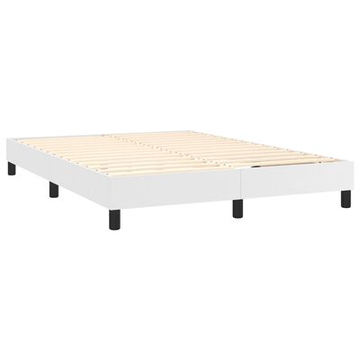 vidaXL Boxspring posteľ s matracom biela 140x200 cm umelá koža