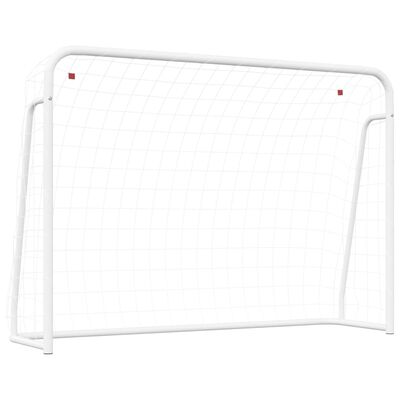 vidaXL Futbalová bránka so sieťou biela 214x75x152 cm oceľ a polyester