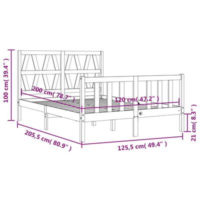 vidaXL Posteľ s matracom 120x200 cm borovicový masív