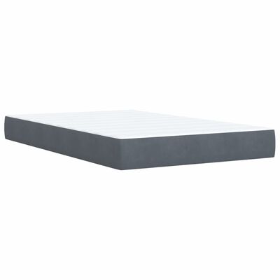 vidaXL Posteľný rám boxspring s matracom tmavosivý 90x190 cm zamat