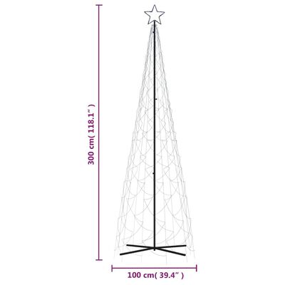 vidaXL Vianočný stromček kužeľ modré svetlo 500 LED 100x300 cm