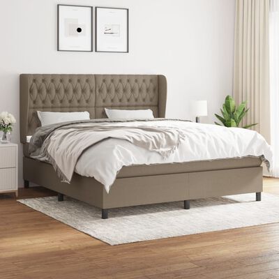 vidaXL Posteľný rám boxspring s matracom sivohned 180x200 cm látka