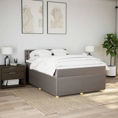 vidaXL Boxspring posteľ s matracom sivohnedý 140x190 cm látka