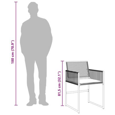 vidaXL Záhradné stoličky so sedákmi 4 ks čierne polyratanové