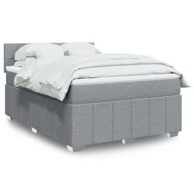 vidaXL Boxspring posteľ s matracom bledosivá 140x200 cm látka