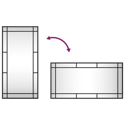 vidaXL Nástenné zrkadlo čierne 40x80 cm obdĺžnikové železné