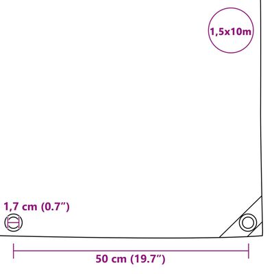 vidaXL Celta 650 g/m², 1,5x10 m, modrá