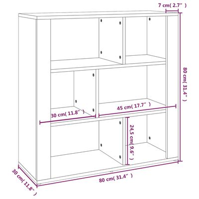 vidaXL Komoda dymový dub 80x30x80 cm spracované drevo