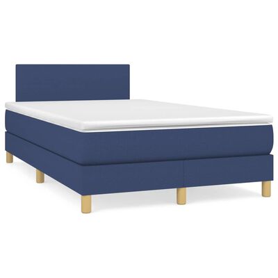 vidaXL Boxspring posteľ s matracom modrá 120x190 cm látka