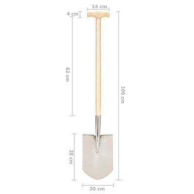vidaXL Záhradná špicatá lopata T-rukoväť nehrdzavejúca oceľ a jaseň