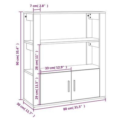 vidaXL Komoda čierna 80x30x90 cm spracované drevo