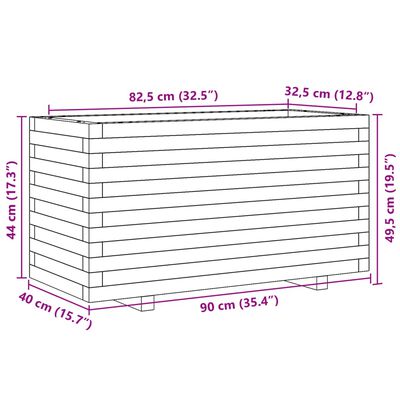 vidaXL Záhradný kvetináč 90x40x49,5 cm impregnovaná borovica