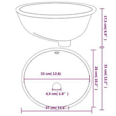 vidaXL Kúpeľňové umývadlo biele 37x31x17,5 cm oválne keramické