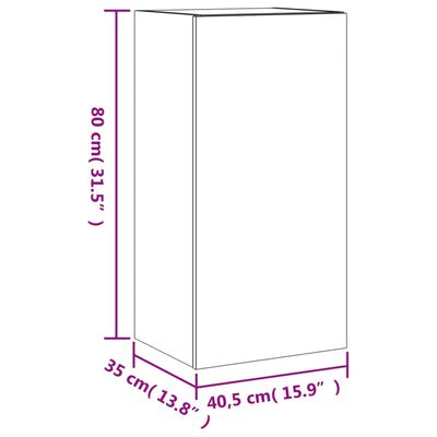 vidaXL TV nástenná skrinka s LED svetlami biela 40,5x35x80 cm