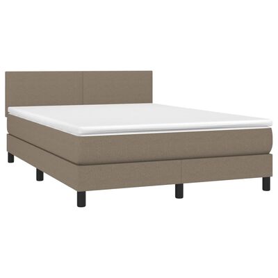 vidaXL Posteľný rám boxspring s matracom sivohned 140x200 cm látka