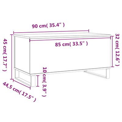 vidaXL Konferenčný stolík betónovosivý 90x44,5x45 cm spracované drevo