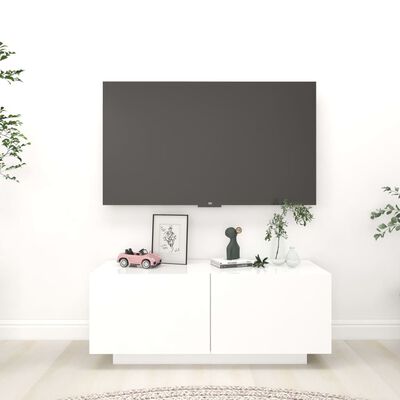 vidaXL TV skrinka, biela 100x35x40 cm, kompozitné drevo