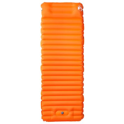 vidaXL Samonafukovací kempingový matrac s vankúšom, 1 osoba, oranžový