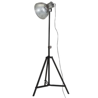 vidaXL Podlahová lampa 25 W starožitná strieborná 61x61x90/150 cm E27