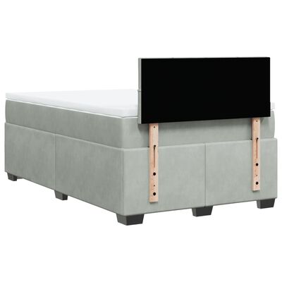 vidaXL Boxspring posteľ s matracom bledosivá 120x190 cm zamat