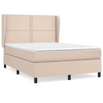 vidaXL Boxspring posteľ s matracom kapučínová 140x200 cm umelá koža