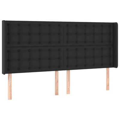 vidaXL Čelo postele s LED čierne 203x16x118/128 cm umelá koža