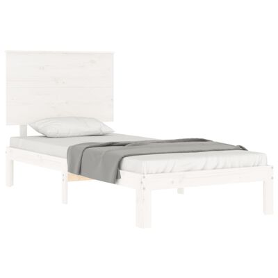 vidaXL Rám postele s čelom biely 100x200 cm masívne drevo
