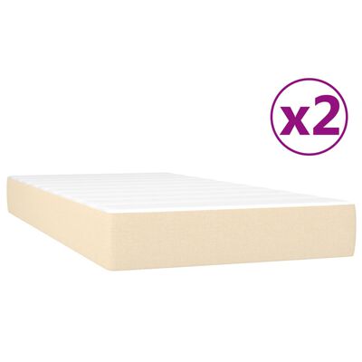 vidaXL Boxspring posteľ s matracom krémová 200x200 cm látka