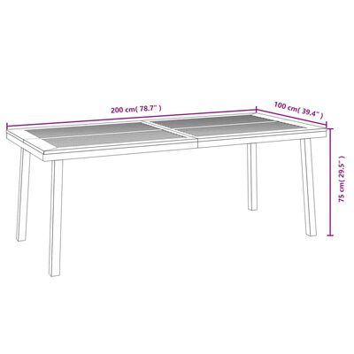 vidaXL Záhradný stôl 200x100x75 cm masívne akáciové drevo