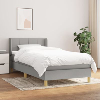 vidaXL Boxspring posteľ s matracom bledosivý 100x200 cm látka